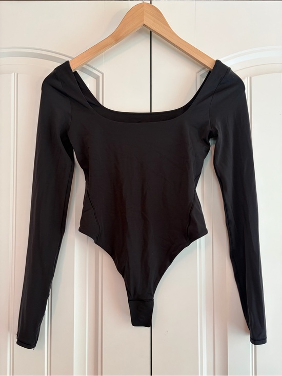 lululemon athletica Tops - lululemon Nulu Square-Neck Long-Sleeve Bodysuit Women's Size XS Black